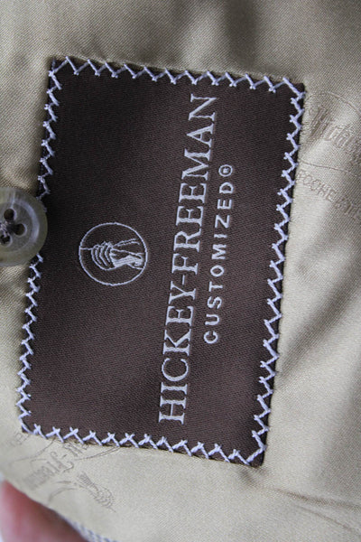 Hickey Freeman Mens Three Button Blazer Jacket Beige Size 52