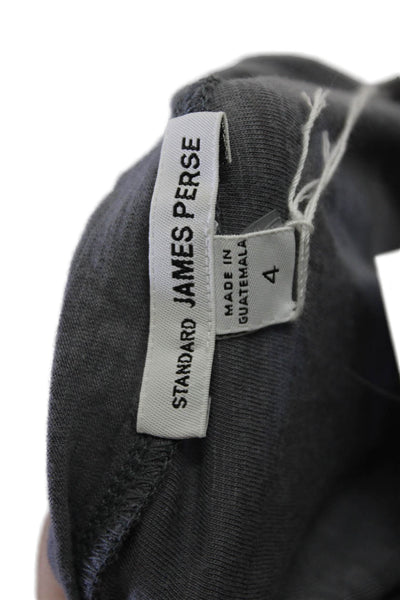 James Perse Womens Cotton Sleeveless Round Neck Casual Blouse Gray Size 4