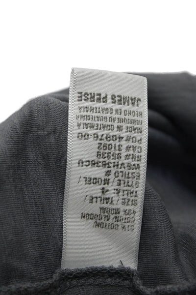 James Perse Womens Cotton Sleeveless Round Neck Casual Blouse Gray Size 4