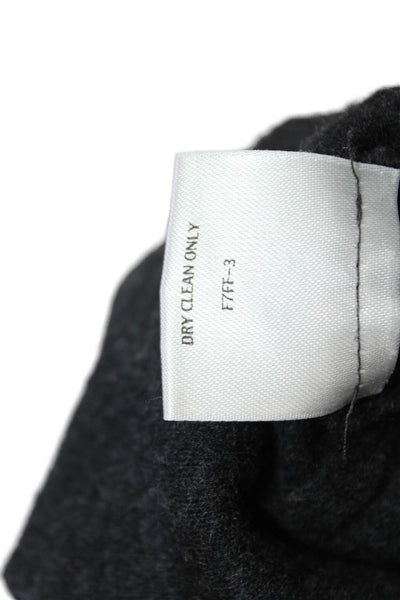 Eileen Fisher Womens Wool Notched Neckline Pocketed Sweater Dark Gray Size M
