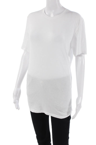 Tommy John Womens Cotton Short Sleeve Round Neck T-Shirt White Size M