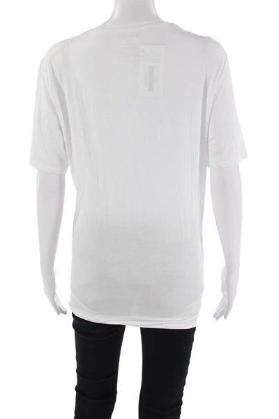 Tommy John Womens Cotton Short Sleeve Round Neck T-Shirt White Size M