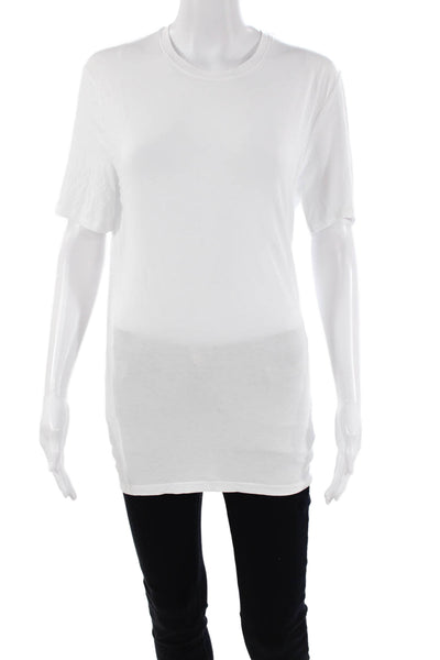 Tommy John Womens Cotton Short Sleeve Round Neck T-shirt White Size L