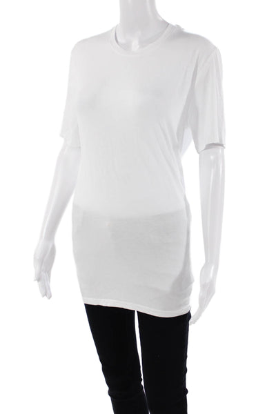 Tommy John Womens Cotton Short Sleeve Round Neck T-shirt White Size L