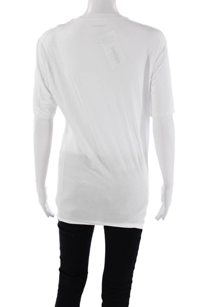 Tommy John Womens Cotton Short Sleeve Round Neck T-shirt White Size L