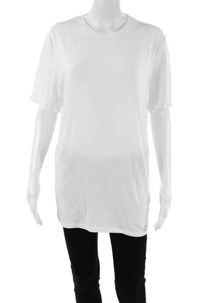 Tommy John Womens Cotton Short Sleeve Round Neck T-shirt White Size L