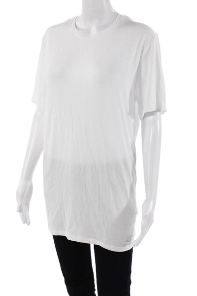 Tommy John Womens Cotton Short Sleeve Round Neck T-shirt White Size L