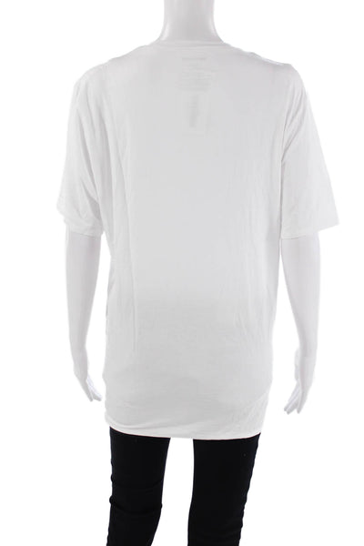 Tommy John Womens Cotton Short Sleeve Round Neck T-shirt White Size L
