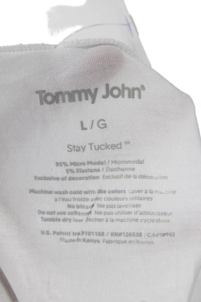 Tommy John Womens Cotton Short Sleeve Round Neck T-shirt White Size L