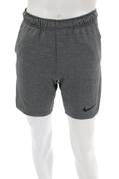 Nike Mens Elastic Waist Solid Athletic Shorts Gray Size S