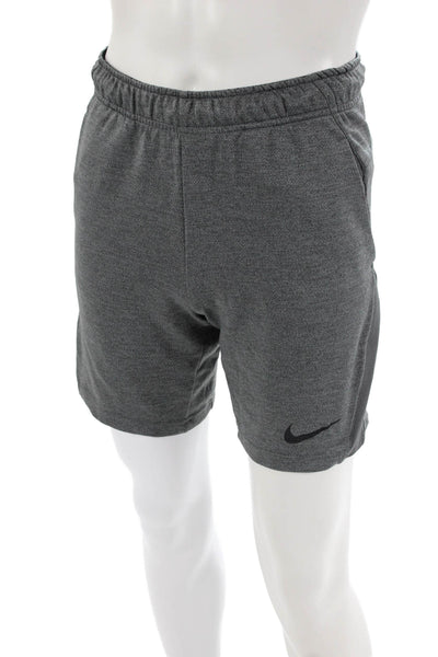 Nike Mens Elastic Waist Solid Athletic Shorts Gray Size S