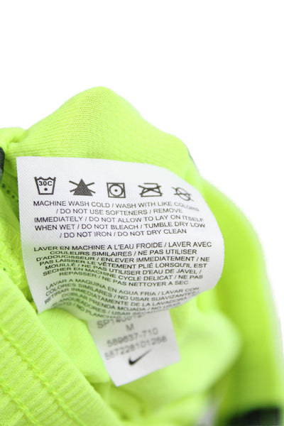 Nike Boys Drawstring Elastic Waist Athletic Shorts Neon Green Size M