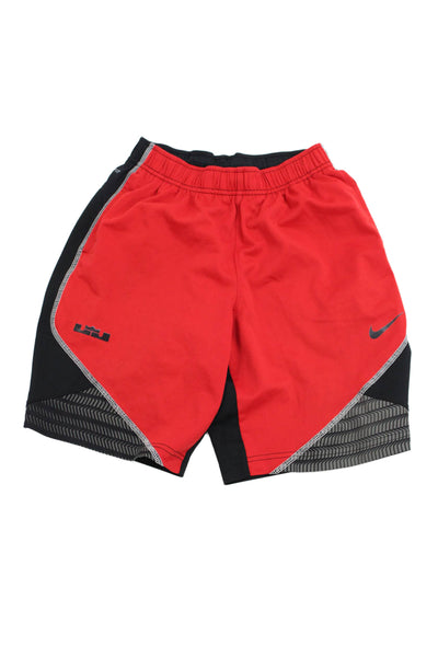 Nike Boys Colorblock Elastic Waist Athletic Shorts Red Black Size S