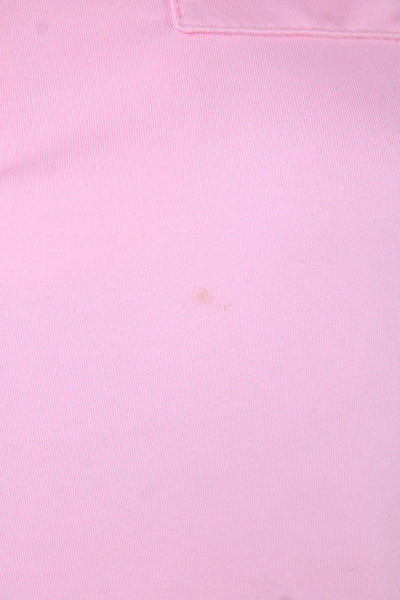 Jamie Sadock Womens Quarter Zip Mock Neck Pocket Shirt Pink Size Large