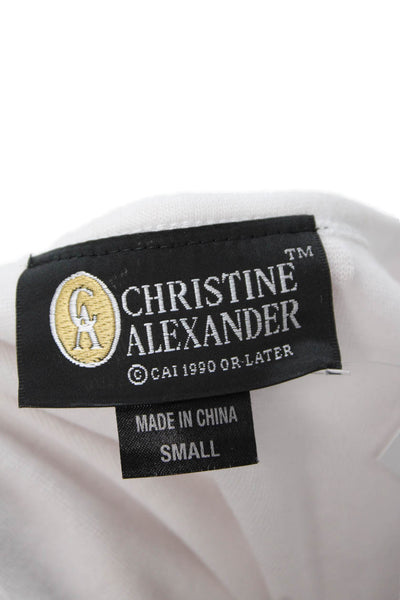 Christine Alexander Womens Scoop Neck Embellished Tank Top White Size Small