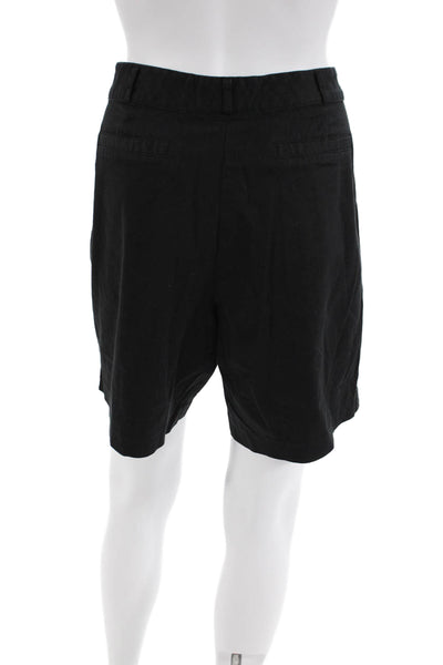 Michael Michael Kors Womens Zipper Fly Mid Rise Bermuda Shorts Black Cotton 12