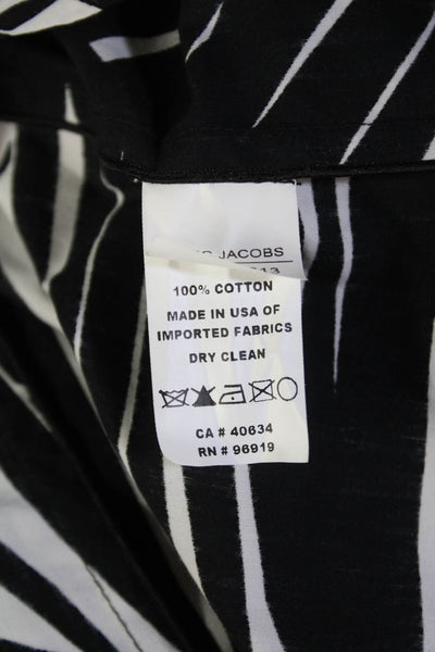 Marc Jacobs Womens Cotton Printed Off Shoulder Blouse Top Black Size 0
