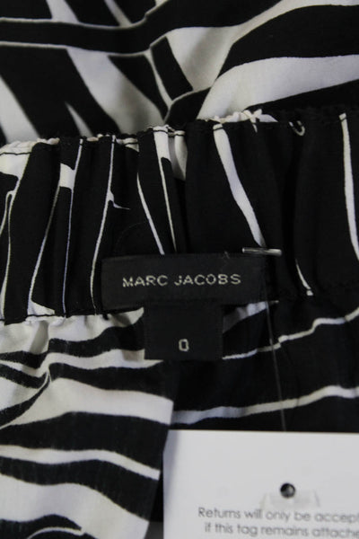 Marc Jacobs Womens Cotton Printed Off Shoulder Blouse Top Black Size 0