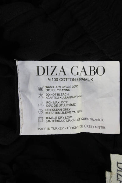 Diza Gabo Womens Cotton Ruffle Detail High Waisted Shorts Black Size M/L