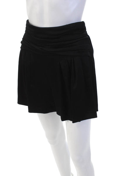 Kimberly Taylor Womens Drape Detail High Waisted Mini Shorts Black Size S