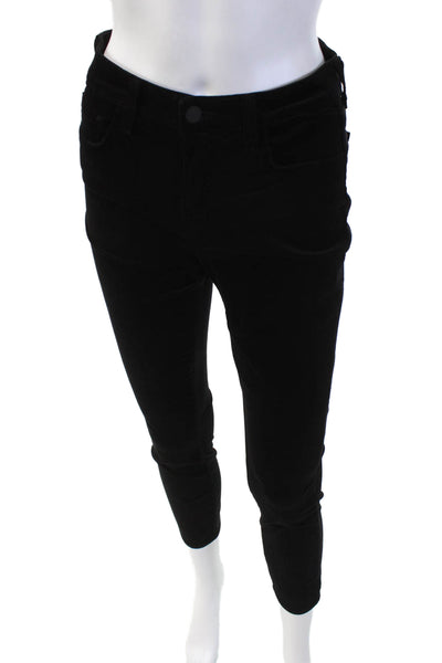 L'Agence Womens Margot High Rise Skinny Leg Velvet Pants Black Size 26