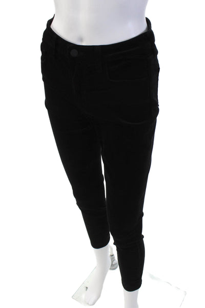 L'Agence Womens Margot High Rise Skinny Leg Velvet Pants Black Size 26