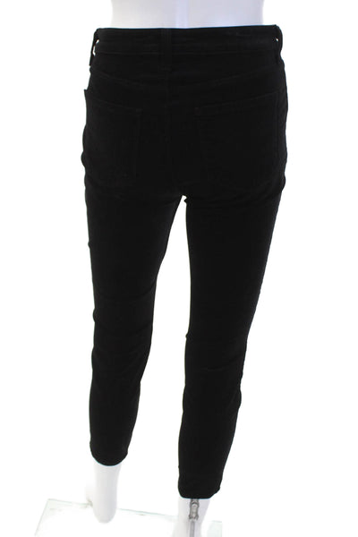 L'Agence Womens Margot High Rise Skinny Leg Velvet Pants Black Size 26