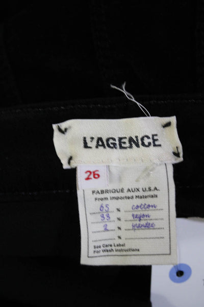 L'Agence Womens Margot High Rise Skinny Leg Velvet Pants Black Size 26