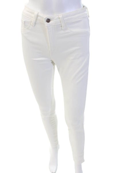 L'Agence Womens High Rise Skinny Ankle Leg Denim Jeans White Size 26