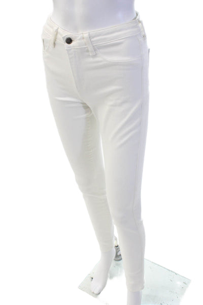 L'Agence Womens High Rise Skinny Ankle Leg Denim Jeans White Size 26