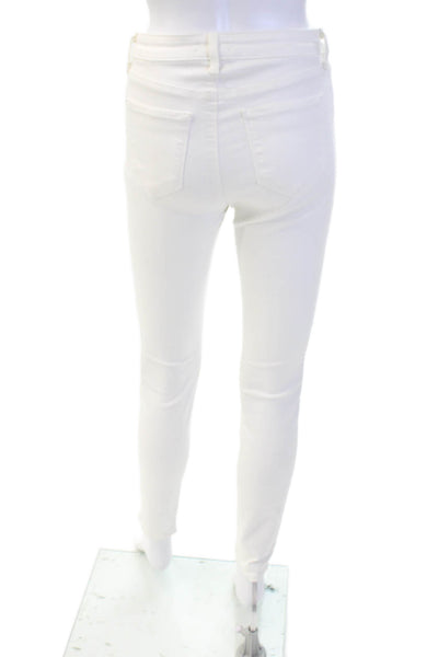 L'Agence Womens High Rise Skinny Ankle Leg Denim Jeans White Size 26