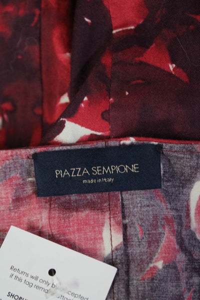 Piazza Sempione Womens Side Zip Scoop Neck Abstract Dress Red White IT 38