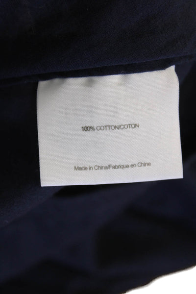 Tory Burch WOmens Cotton V-Neck Long Sleeve Pullover Blouse Top Navy Size 2