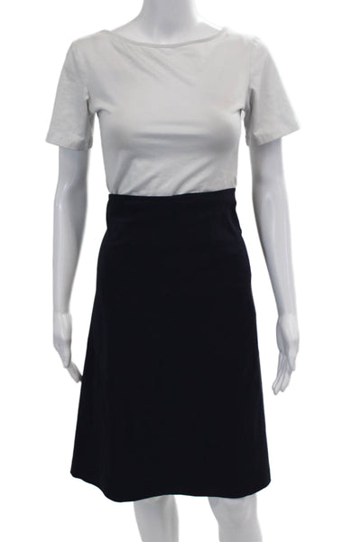 Avenue Montaigne Womens Alyssa Knee Length A-Line Skirt Navy Blue Size 16