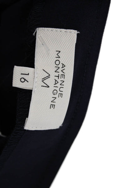 Avenue Montaigne Womens Alyssa Knee Length A-Line Skirt Navy Blue Size 16