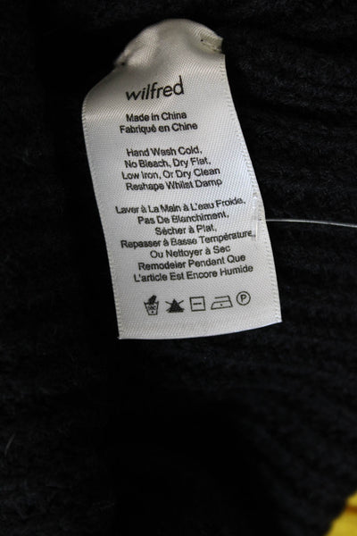 Wilfred Womens Sleeveless Side Slit Mock Neck Knit Top Black Wool Size 2XS