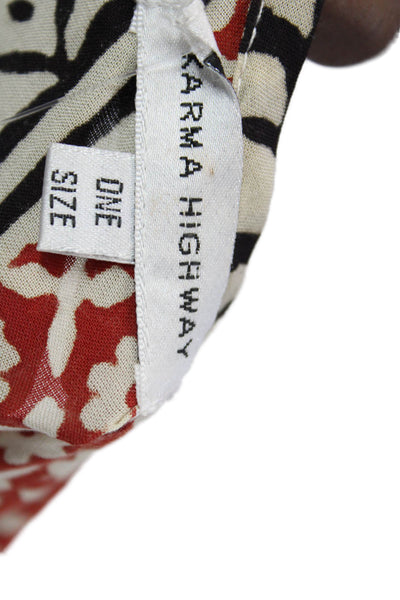 Karma Highway Womens Spaghetti Strap Scoop Neck Abstract Dress White Multi OS