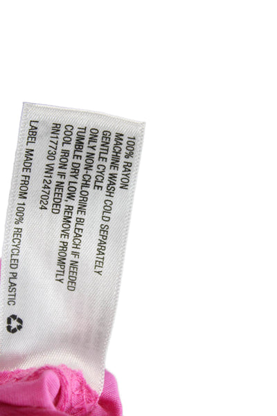 A New Day Womens Short Sleeve V Neck Midi Shift Dress Pink Size Medium