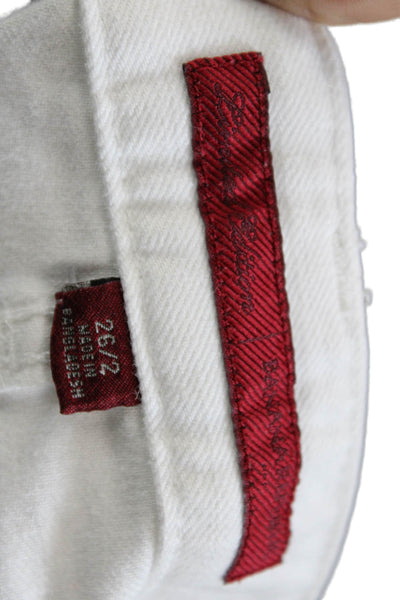 Banana Republic Womens Zipper Fly Mid Rise Skinny Ankle Jeans White Size 26