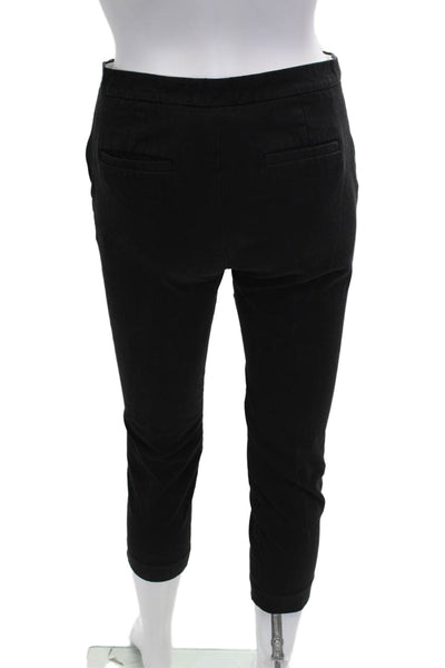 J Crew Womens Side Zip Mid Rise Martie Cropped Pants Black Cotton Size 2