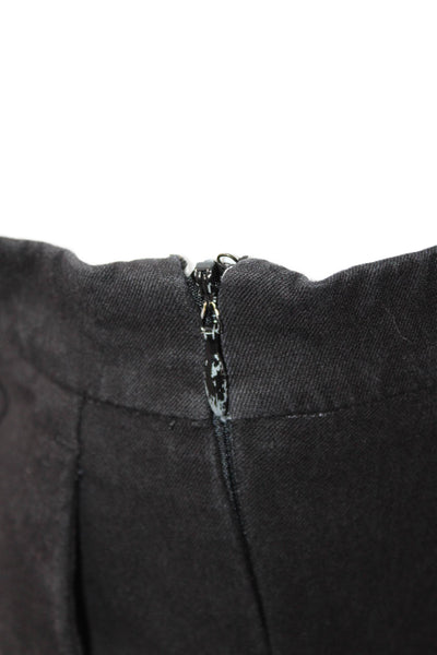 J Crew Womens Side Zip Mid Rise Martie Cropped Pants Black Cotton Size 2