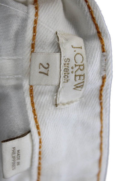 J Crew Womens Zipper Fly Mid Rise Streth Slim Cut Jean White Size 27
