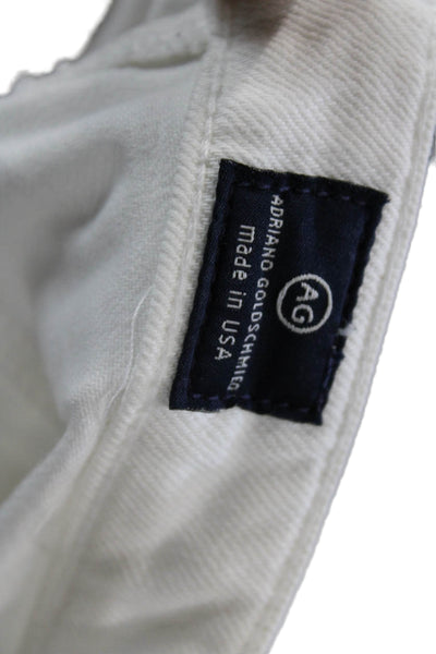 AG Adriano Goldschmied Womens Stevie Roll Up Straight Jeans White Size 28