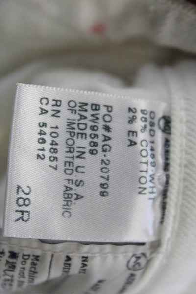 AG Adriano Goldschmied Womens Stevie Roll Up Straight Jeans White Size 28