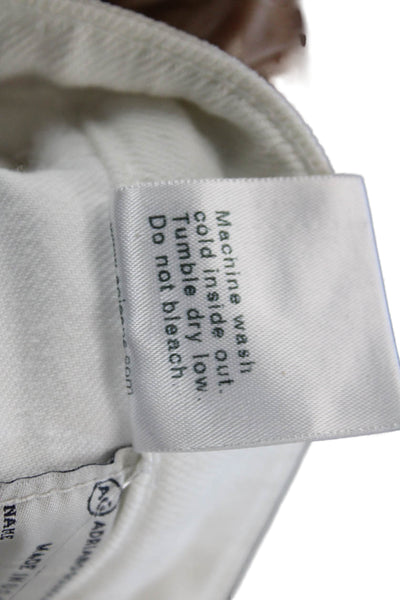 AG Adriano Goldschmied Womens Stevie Roll Up Straight Jeans White Size 28