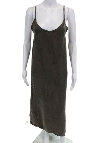 Hailey Womens V-neck Sleeveless Jumper Dress Olive Green Size Small