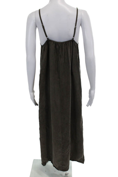 Hailey Womens V-neck Sleeveless Jumper Dress Olive Green Size Small