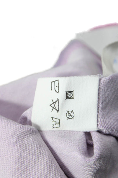 Louis Feraud Womens Cotton Blend Stretch High Neck Long Sleeve Top Lilac Size 14