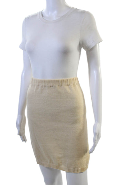 Joseph Tricot Womens Linen Elastic Waist Mini Skirt Beige Size XS