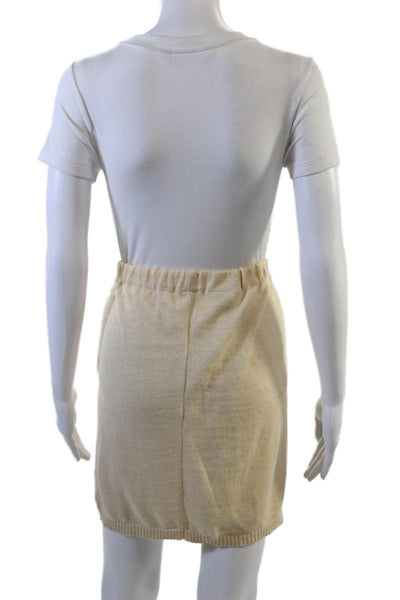 Joseph Tricot Womens Linen Elastic Waist Mini Skirt Beige Size XS